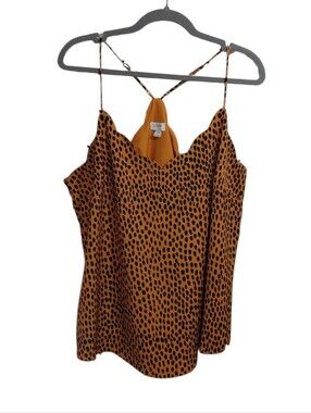 J. Crew Mustard Spotted Satin Cami